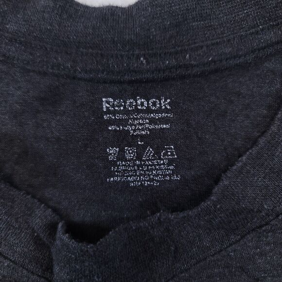 Reebok Short Sleeve Pullover Graphic Pullover T Shirt Mens Size Large L Gray - Picture 4 of 11
